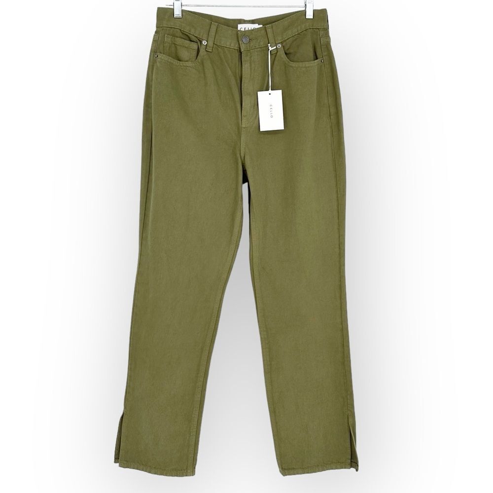 CELLO NWT Split Ankle Olive Colored Denim High-Rise Jeans size 9 Junior